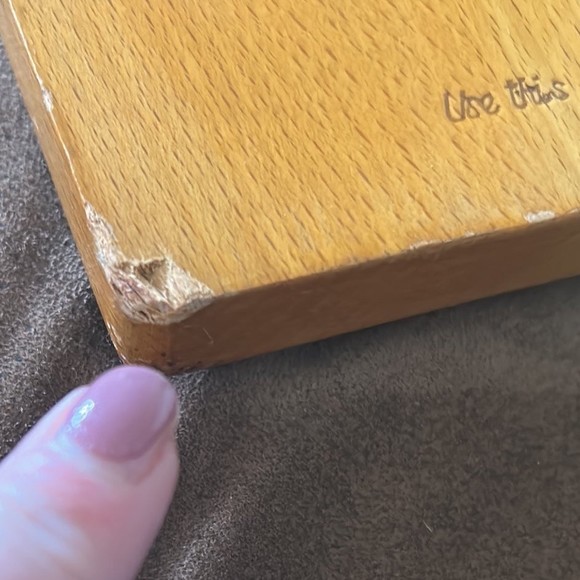 Vintage Wood Wall Hanging Cutting Board with Hand painted Apple design flowers - Picture 7 of 9